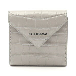 Balenciaga Paper Bifold Wallet Leather Gray